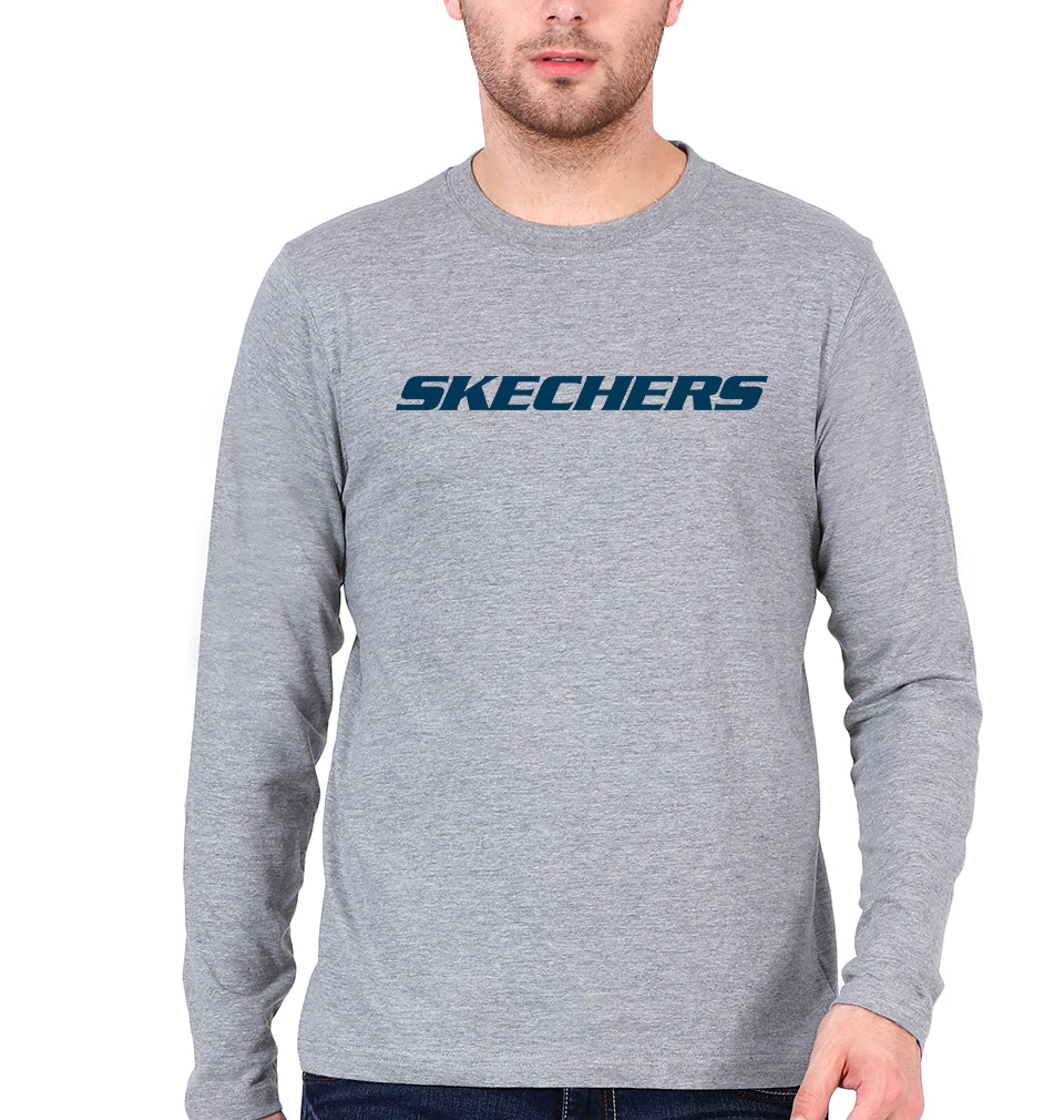 SKECHERS Full Sleeves T-Shirt for Men-Grey Melange-Ektarfa.online