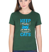 Load image into Gallery viewer, Cat T-Shirt for Women-Dark Green-Ektarfa.online

