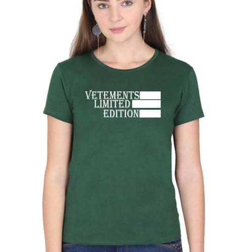 Vetements T-Shirt for Women-Dark Green-Ektarfa.online