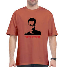 Load image into Gallery viewer, Sheldon Cooper That&#39;s My Spot Oversized T-Shirt for Men-Coral-Ektarfa.online
