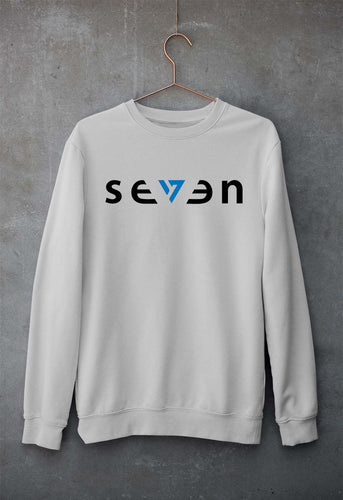 Seven MS Dhoni Unisex Sweatshirt for Men/Women-Grey Melange-Ektarfa.online