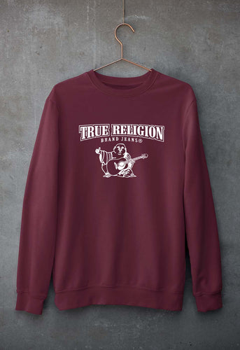 True Religion Unisex Sweatshirt for Men/Women-Maroon-Ektarfa.online