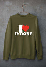 Load image into Gallery viewer, I Love Indore Unisex Sweatshirt for Men/Women-Olive Green-Ektarfa.online
