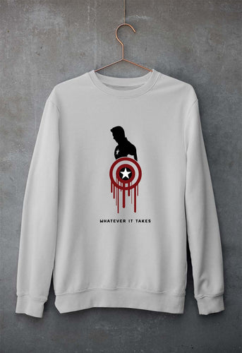 Captain America Superhero Unisex Sweatshirt for Men/Women-Grey Melange-Ektarfa.online