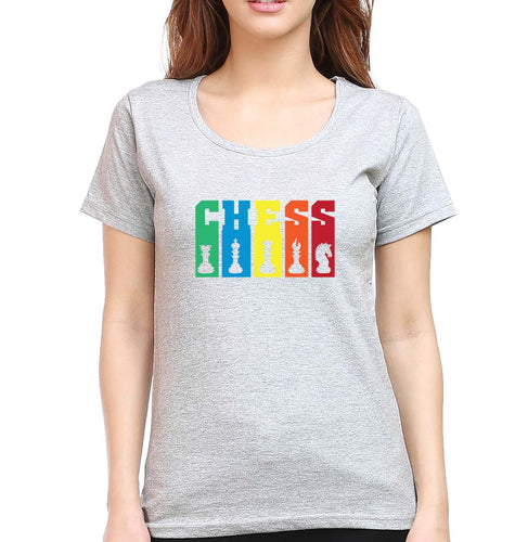 Chess T-Shirt for Women-Grey Melange-Ektarfa.online