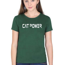 Load image into Gallery viewer, Cat Power T-Shirt for Women-Dark Green-Ektarfa.online
