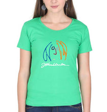 Load image into Gallery viewer, John Lennon T-Shirt for Women-flag green-Ektarfa.online
