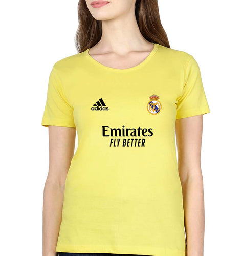 Real Madrid 2021-22 T-Shirt for Women-Yellow-Ektarfa.online