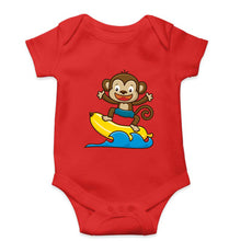 Load image into Gallery viewer, Monkey Banana Kids Romper For Baby Boy/Girl-0-5 Months(18 Inches)-Red-Ektarfa.online
