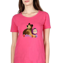 Load image into Gallery viewer, Masha and the Bear T-Shirt for Women-Pink-Ektarfa.online
