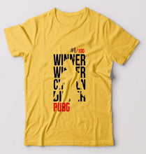 Load image into Gallery viewer, PUBG Winner Winner Chicken Dinner T-Shirt for Men-Golden Yellow-Ektarfa.online
