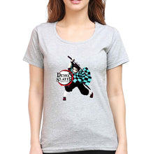 Load image into Gallery viewer, Demon Slayer T-Shirt for Women-Grey Melange-Ektarfa.online

