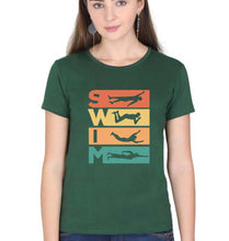 Load image into Gallery viewer, Swimming T-Shirt for Women-Dark Green-Ektarfa.online
