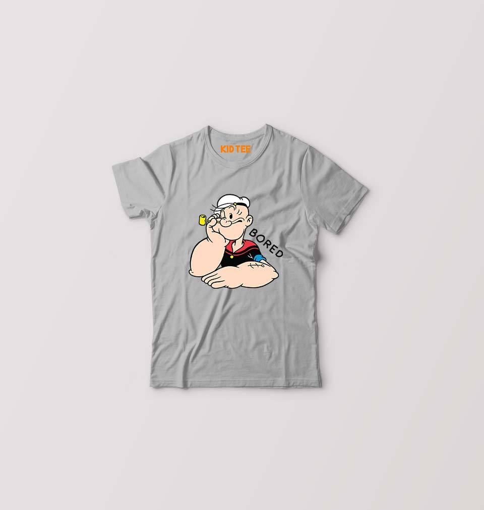Popeye Kids T-Shirt for Boy/Girl-Grey-Ektarfa.online