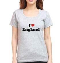 Load image into Gallery viewer, I Love England T-Shirt for Women-Grey Melange-Ektarfa.online
