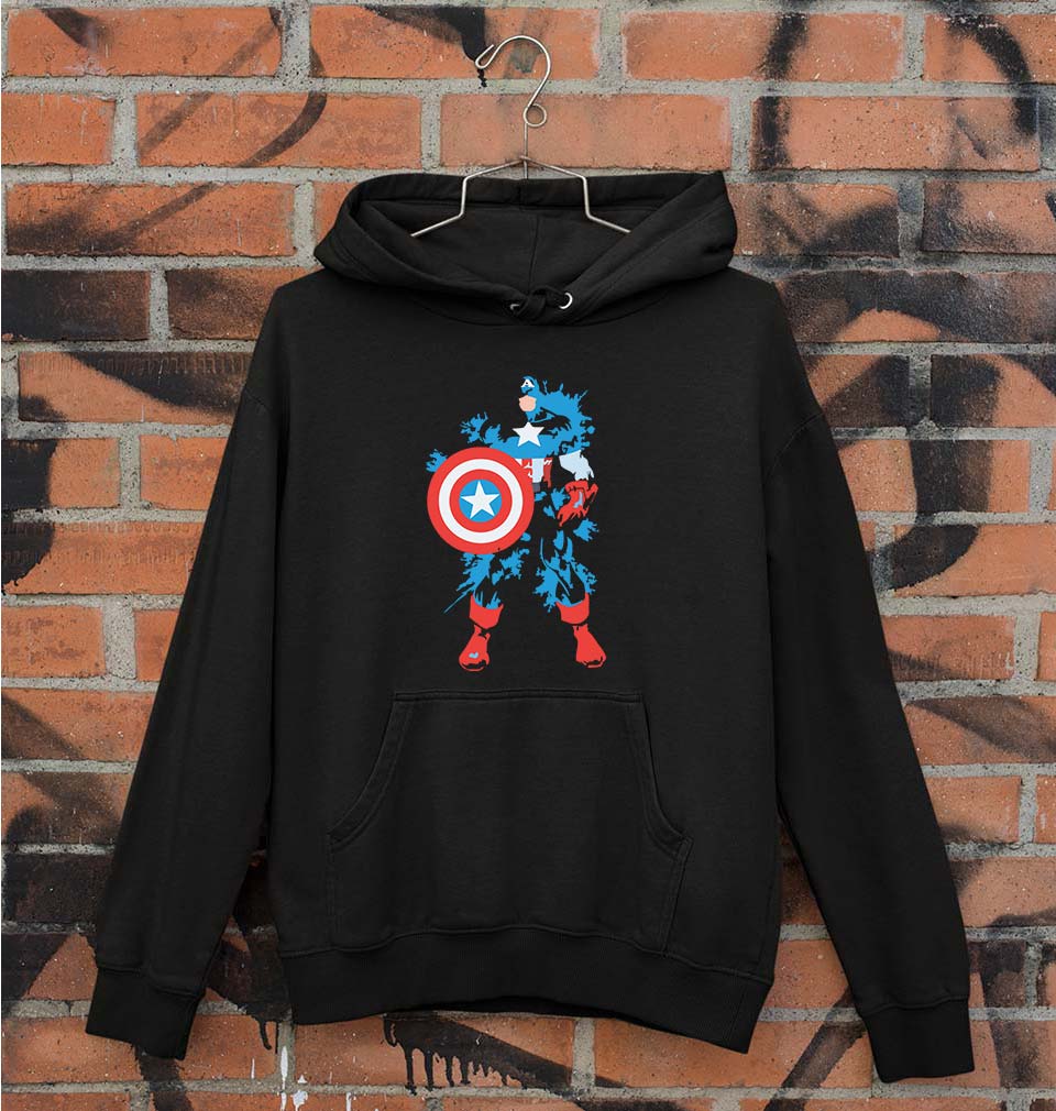 Captain America Superhero Unisex Hoodie for Men/Women-Black-Ektarfa.online
