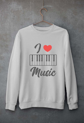 Love Music Piano Unisex Sweatshirt for Men/Women-Grey Melange-Ektarfa.online