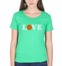 Load image into Gallery viewer, NBA Basketball Love T-Shirt for Women-flag green-Ektarfa.online
