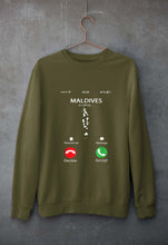 Load image into Gallery viewer, Maldives Calling Unisex Sweatshirt for Men/Women-Olive Green-Ektarfa.online
