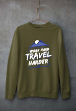 Load image into Gallery viewer, Travel Harder Unisex Sweatshirt for Men/Women-Olive Green-Ektarfa.online
