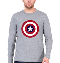 Load image into Gallery viewer, Captain America Full Sleeves T-Shirt for Men-Grey Melange-Ektarfa.online
