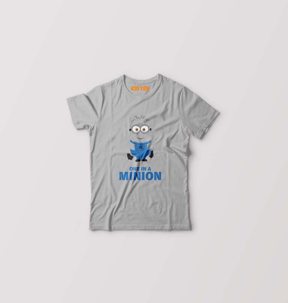Minion Kids T-Shirt for Boy/Girl-Grey-Ektarfa.online