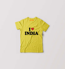 Load image into Gallery viewer, I Love India Kids T-Shirt for Boy/Girl-Yellow-Ektarfa.online
