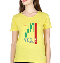 Load image into Gallery viewer, Share Market(Stock Market) T-Shirt for Women-Yellow-Ektarfa.online
