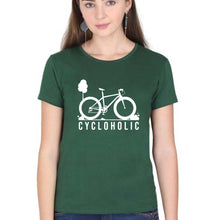 Load image into Gallery viewer, Cycloholic T-Shirt for Women-Dark Green-Ektarfa.online

