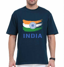 Load image into Gallery viewer, India Oversized T-Shirt for Men-Petrol Blue-Ektarfa.online
