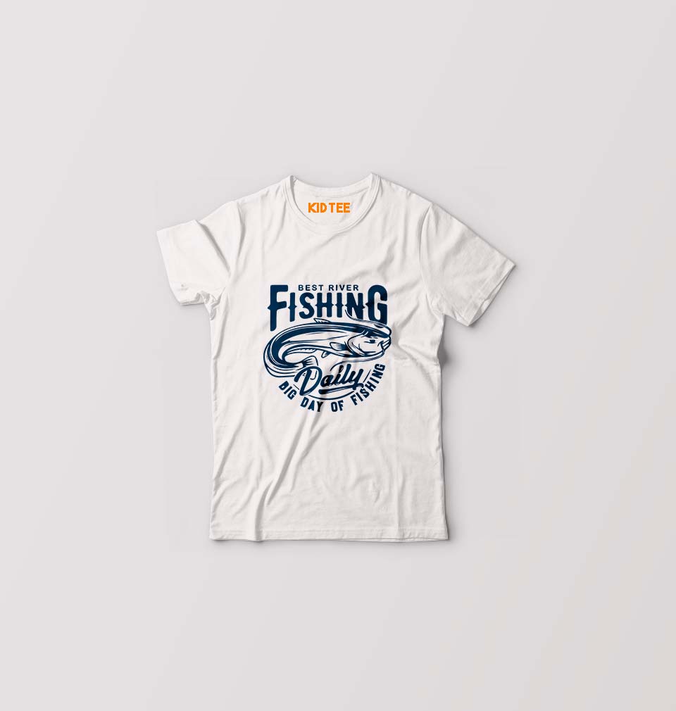 Fishing Kids T-Shirt for Boy/Girl-White-Ektarfa.online