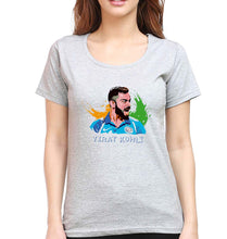 Load image into Gallery viewer, Virat Kohli T-Shirt for Women-Grey Melange-Ektarfa.online
