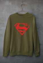 Load image into Gallery viewer, Superman Superhero Unisex Sweatshirt for Men/Women-Olive Green-Ektarfa.online
