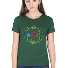 Load image into Gallery viewer, Dog Positive Vibes T-Shirt for Women-Dark Green-Ektarfa.online
