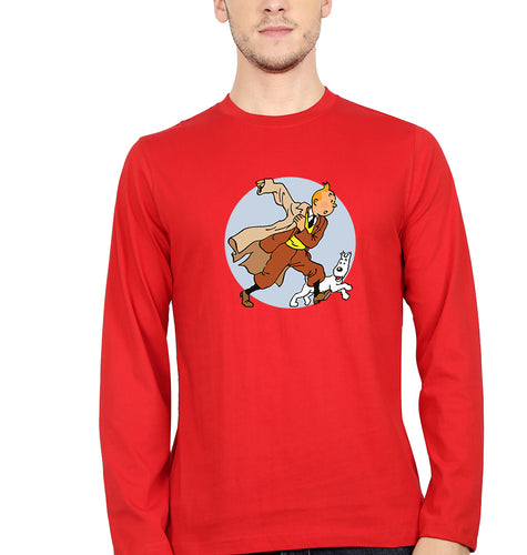 Tintin Full Sleeves T-Shirt for Men-Red-Ektarfa.online