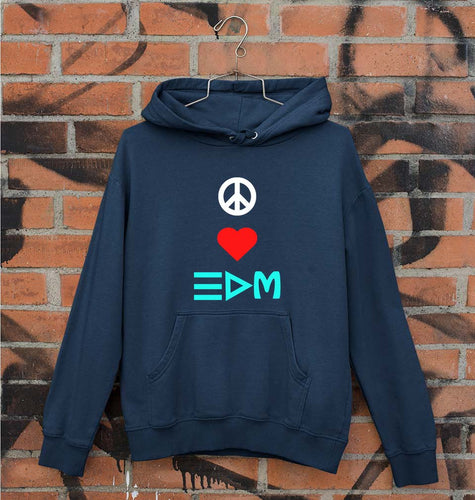 Peace Love EDM Unisex Hoodie for Men/Women-Navy Blue-Ektarfa.online