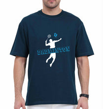 Load image into Gallery viewer, Badminton Oversized T-Shirt for Men-Petrol Blue-Ektarfa.online
