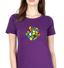 Load image into Gallery viewer, Rubik&#39;s Cube T-Shirt for Women-Purple-Ektarfa.online

