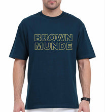 Load image into Gallery viewer, BROWN MUNDE Oversized T-Shirt for Men-Petrol Blue-Ektarfa.online
