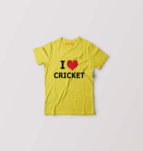 Love Cricket Kids T-Shirt for Boy/Girl-Yellow-Ektarfa.online