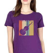 Load image into Gallery viewer, Double Bass Violin T-Shirt for Women-Purple-Ektarfa.online
