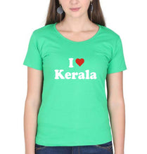 Load image into Gallery viewer, I Love Kerala T-Shirt for Women-flag green-Ektarfa.online
