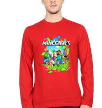 Load image into Gallery viewer, Minecraft Full Sleeves T-Shirt for Men-red-Ektarfa.online
