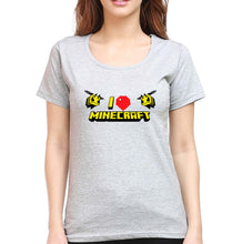 Load image into Gallery viewer, Love Minecraft T-Shirt for Women-Grey Melange-Ektarfa.online
