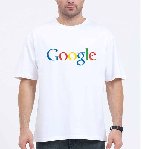 Google Oversized T-Shirt for Men-White-Ektarfa.online