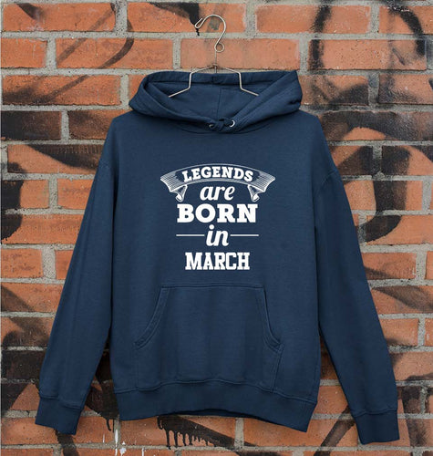 Legends are Born in March Unisex Hoodie for Men/Women-Navy Blue-Ektarfa.online