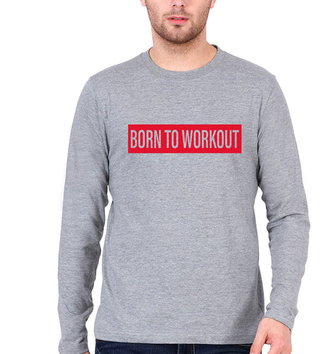 Gym Workout Full Sleeves T-Shirt for Men-GREY-Ektarfa.online