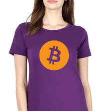 Load image into Gallery viewer, Cryptocurrency Bitcoin T-Shirt for Women-Purple-Ektarfa.online
