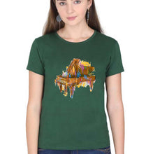 Load image into Gallery viewer, Piano T-Shirt for Women-Dark Green-Ektarfa.online
