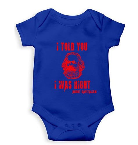 Karl Marx Kids Romper For Baby Boy/Girl-Royal Blue-Ektarfa.online